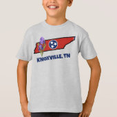 Tennessee Vlag & Bloem Paarse Iris Aangepaste Teks T-shirt (Voorkant)