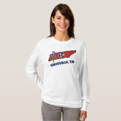Tennessee Vlag & Bloem Paarse Iris Aangepaste Teks T-shirt (Voorkant volledig)