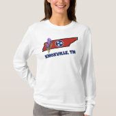 Tennessee Vlag & Bloem Paarse Iris Aangepaste Teks T-shirt (Voorkant)
