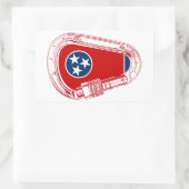 Tennessee-vlag — Carabiner Rechthoekige Sticker (Tas)