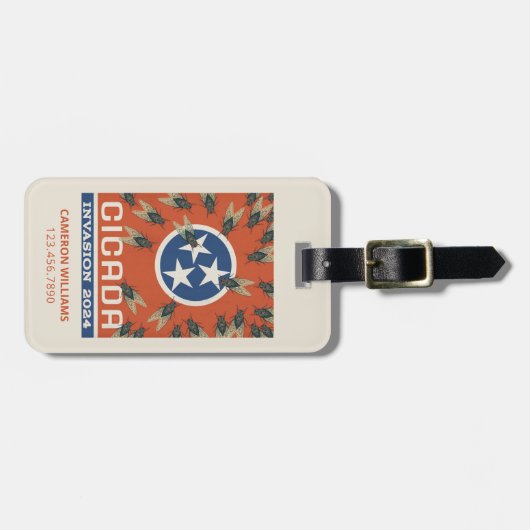 Tennessee Vlag Cicada Invasion Bagagelabel (Voorkant horizontaal)