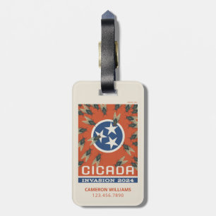 Tennessee Vlag Cicada Invasion Bagagelabel