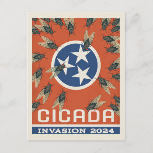 Tennessee Vlag Cicada Invasion Briefkaart