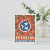 Tennessee Vlag Cicada Invasion Briefkaart (Staand voorkant)