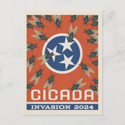 Tennessee Vlag Cicada Invasion Briefkaart (Voorkant)
