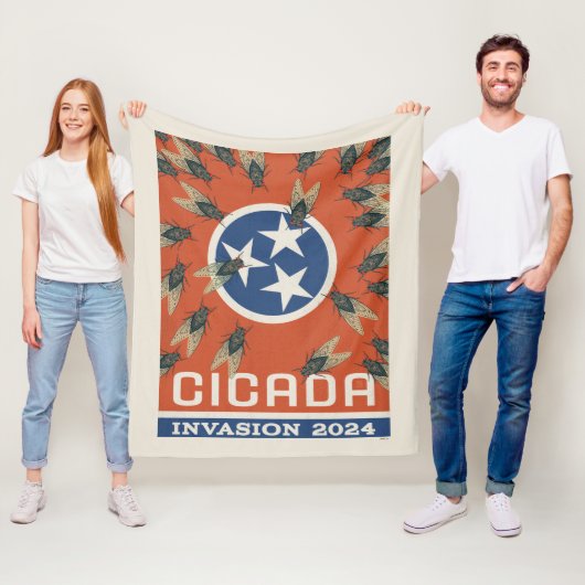 Tennessee Vlag Cicada Invasion Fleece Deken (In situ)