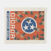 Tennessee Vlag Cicada Invasion Fleece Deken (Voorkant (Horizontaal))