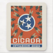 Tennessee Vlag Cicada Invasion Muismat (Voorkant)