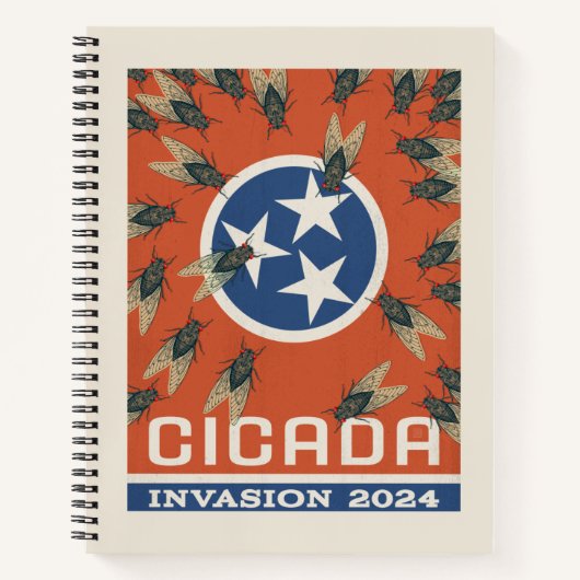 Tennessee Vlag Cicada Invasion Notitieboek (Voorkant)