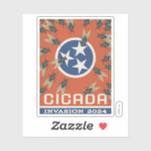 Tennessee Vlag Cicada Invasion Sticker (Vel)