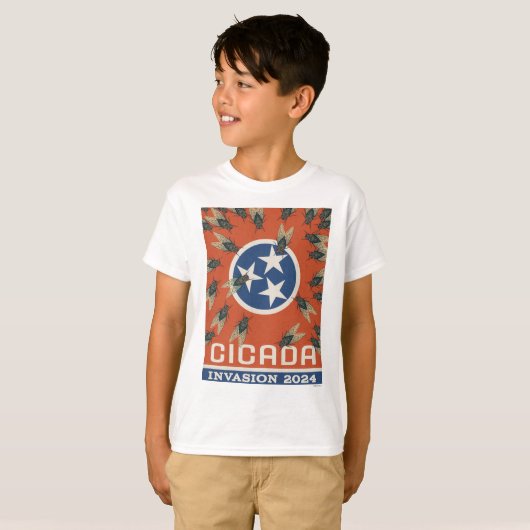Tennessee Vlag Cicada Invasion T-shirt (Voorkant volledig)