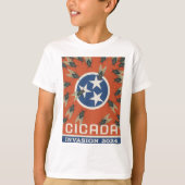 Tennessee Vlag Cicada Invasion T-shirt (Voorkant)