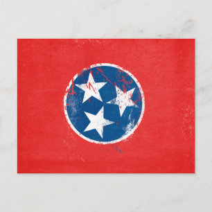 Tennessee Vlag in Distressed Stijl Briefkaart