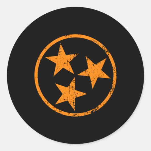 Tennessee Vlag in nood Ronde Sticker (Voorkant)