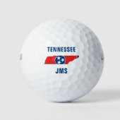 Tennessee Vlag Kaart Monogram Golfballen (Voorkant)