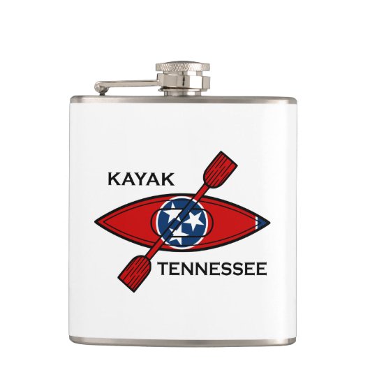 Tennessee vlag kanoën heupfles (Voorkant)