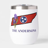 Tennessee Vlag met Staatsbloem Iris Aangepaste Tek (Voorkant)