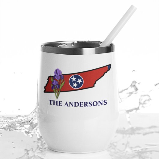 Tennessee Vlag met Staatsbloem Iris Aangepaste Tek