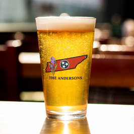 Tennessee Vlag met State Flower Iris Aangepaste te Glas