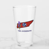 Tennessee Vlag met State Flower Iris Aangepaste te Glas (Voorkant)