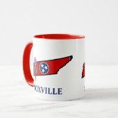 Tennessee Vlag met State Flower Iris Aangepaste te Mok (Voorkant links)