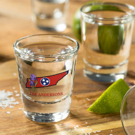Tennessee Vlag met State Flower Iris Aangepaste te Shot Glas