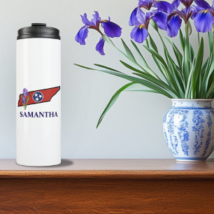 Tennessee Vlag met State Flower Iris Aangepaste te Thermosbeker