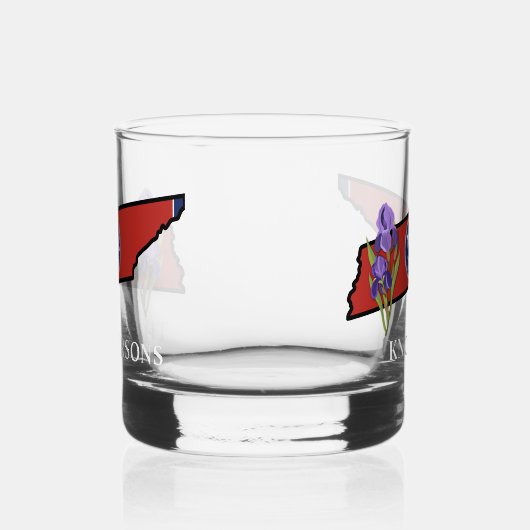 Tennessee Vlag met State Flower Iris Aangepaste te Whisky Glas (Links)