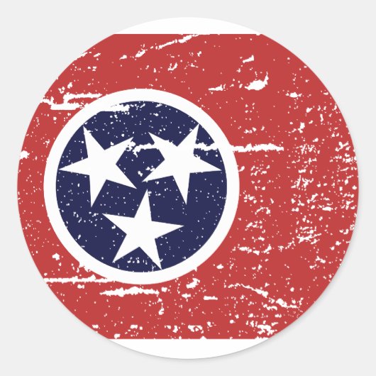  TENNESSEE Vlag Ronde Sticker (Voorkant)