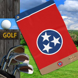 Tennessee vlag & Tennessee monogrammen/golf Golfhanddoek