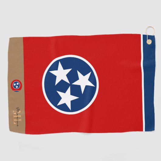 Tennessee vlag & Tennessee monogrammen/golf Golfhanddoek (Horizontaal)