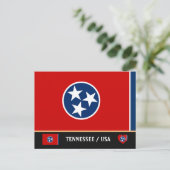 Tennessee Vlag & Tennessee Staat USA /Amerika Briefkaart (Staand voorkant)