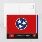 Tennessee Vlag & Tennessee Staat USA /Amerika Briefkaart (Voorkant / Achterkant)