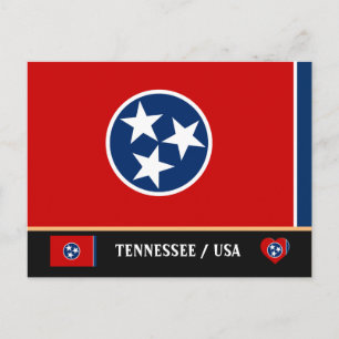 Tennessee-vlag & Tennessee-staat VS / Amerika Briefkaart