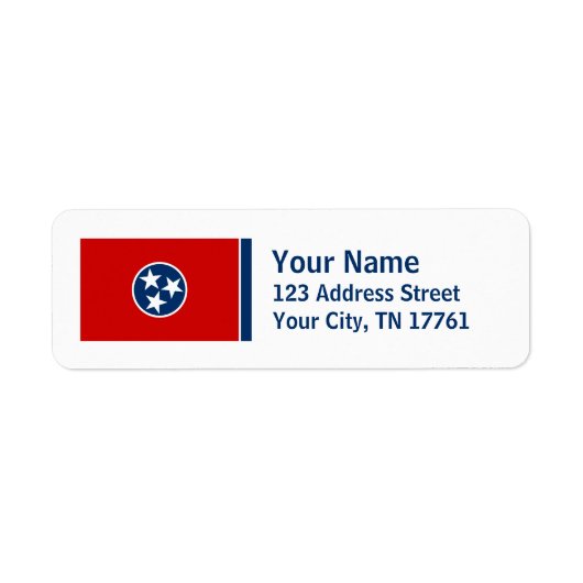 Tennessee Vlag Terugkeeradreslabels Etiket (Voorkant)