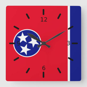 Tennessee-vlag Vierkante Klok