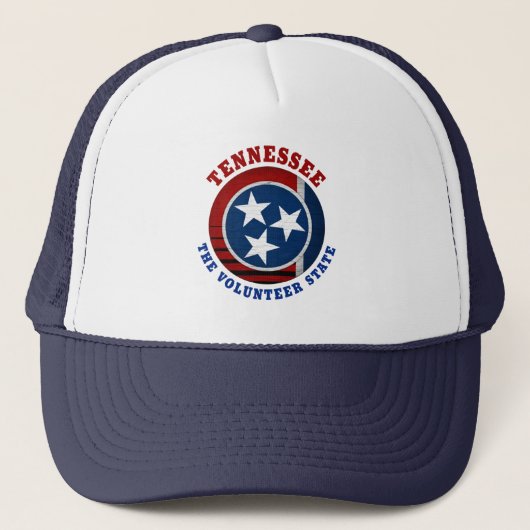 TENNESSEE VOLUNTEER STATE FLAG TRUCKER HAT TRUCKER PET (Voorkant)