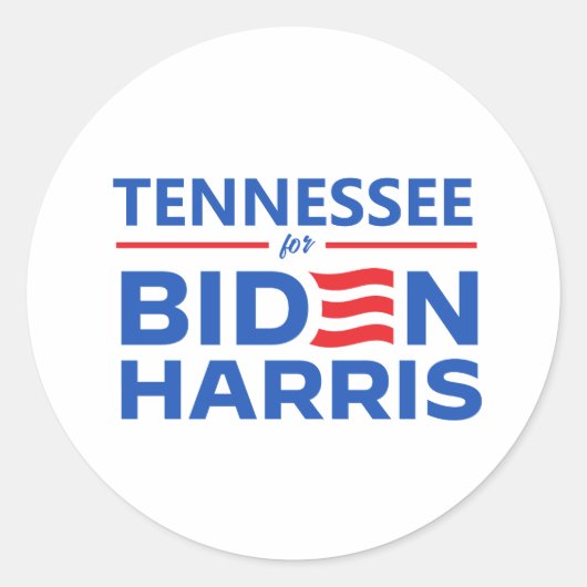 Tennessee voor Biden Harris Ronde Sticker (Voorkant)