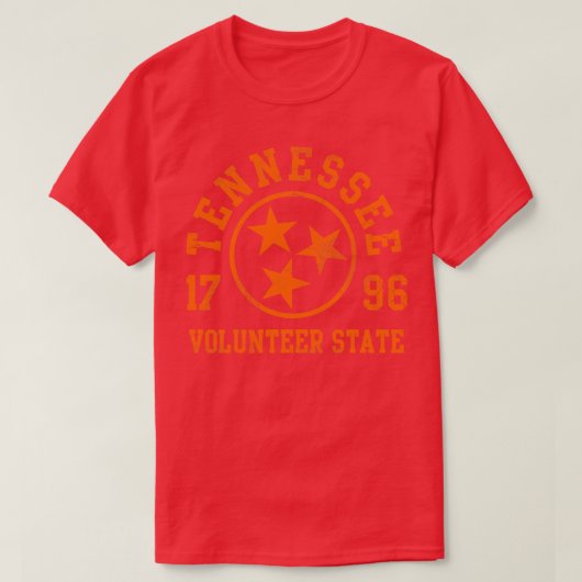 Tennessee Vrijwilligersstaat 1796 T-shirt (Design voorkant)