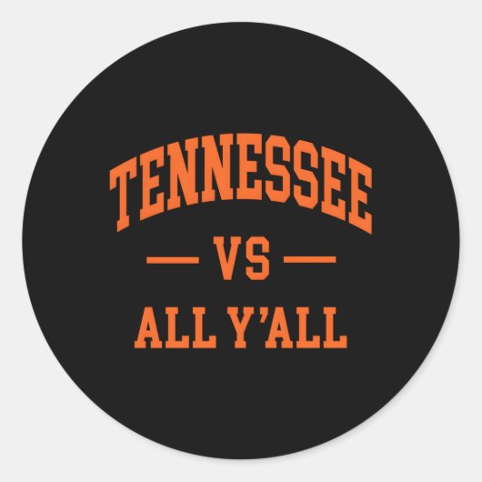 Tennessee vs All Y'All Throwback Ronde Sticker (Voorkant)