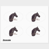 Tennessee Walking Horse Black Ovale Sticker (Vel)