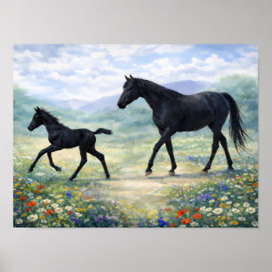 Tennessee Walking Horse Merrie en Veulen Poster