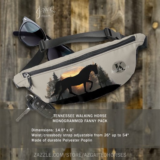 Tennessee Walking Horse Silhouette Sunset Forest Heuptasje