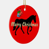 Tennessee Walking Horse Silhouette Vrolijk Kerstfe Keramisch Ornament (Rechts)