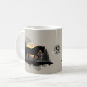 Tennessee Walking Horse Sunset Silhouette Monogram Koffiemok (Voorkant links)