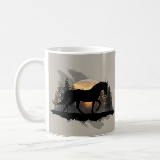 Tennessee Walking Horse Sunset Silhouette Monogram Koffiemok (Links)