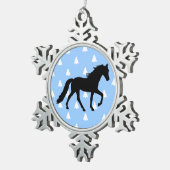 Tennessee Walking Horse Witte kerstbomen Tin Sneeuwvlok Ornament (Rechts)