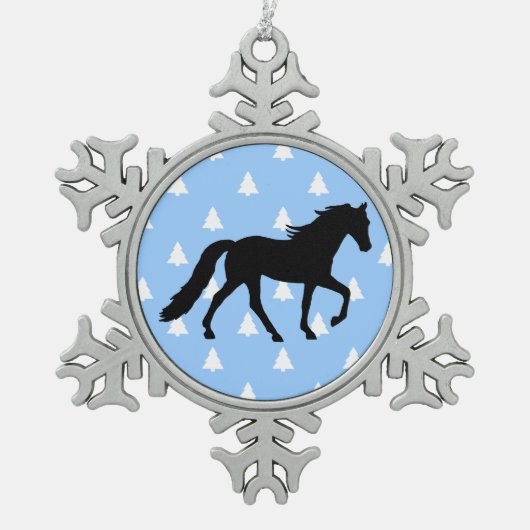 Tennessee Walking Horse Witte kerstbomen Tin Sneeuwvlok Ornament (Voorkant)