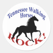 Tennessee Walking Horses Rock! – Begaafd paard Ronde Sticker (Voorkant)
