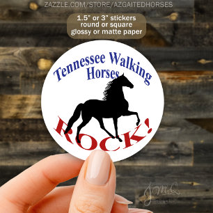 Tennessee Walking Horses Rock! – Begaafd paard Ronde Sticker